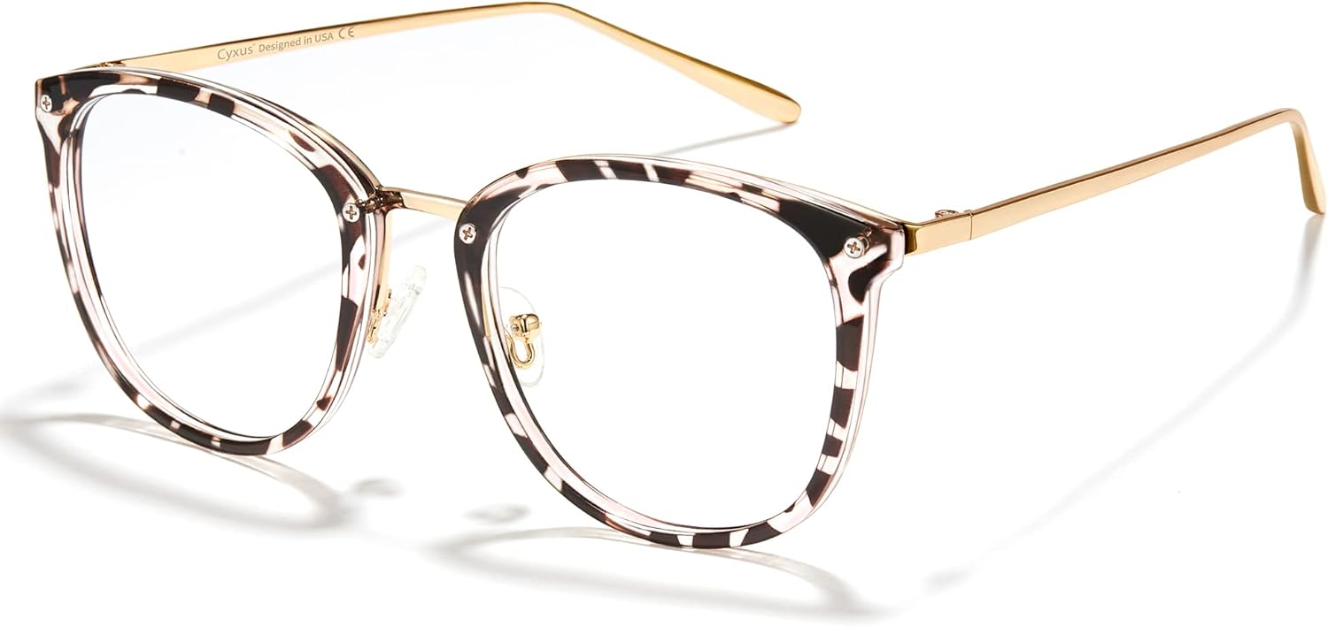 Cyxus Blue Light Glasses for Woman, Reduce Eye Strain Ideal for Office Working, Studying Ultra-Light TR90 for All-Day Comfort
