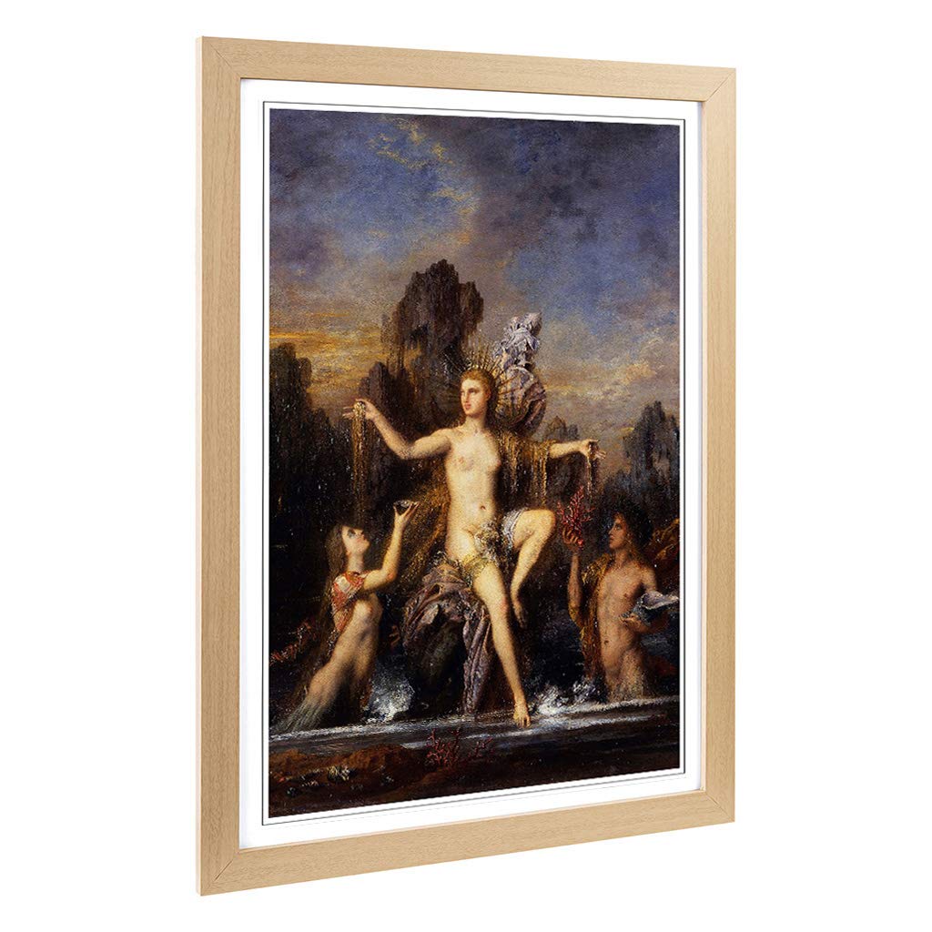 Big Box Art Framed Print of Gustave Moreau Venus Rising from The Sea Design | Wall Art Picture | Home Decor for Kitchen, Living Room, Bedroom, Hallway, Oak, A2 / 24.5x18 Inch / 62x45cm