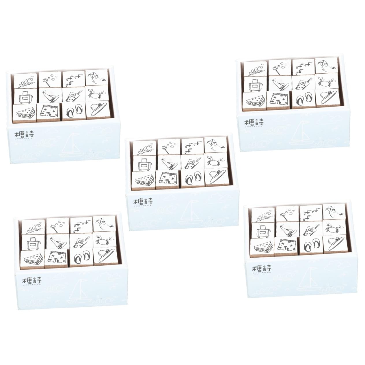 NUOBESTY 5 Sätze Hölzernes Siegel Adventsgeschenke Kinderstempel Tags Scrapbook-aufkleber Eindrücke Werkzeug Scrapbook-diy-tool Tagebuch Diy Stempel Holz Khaki 12 Stück * 5