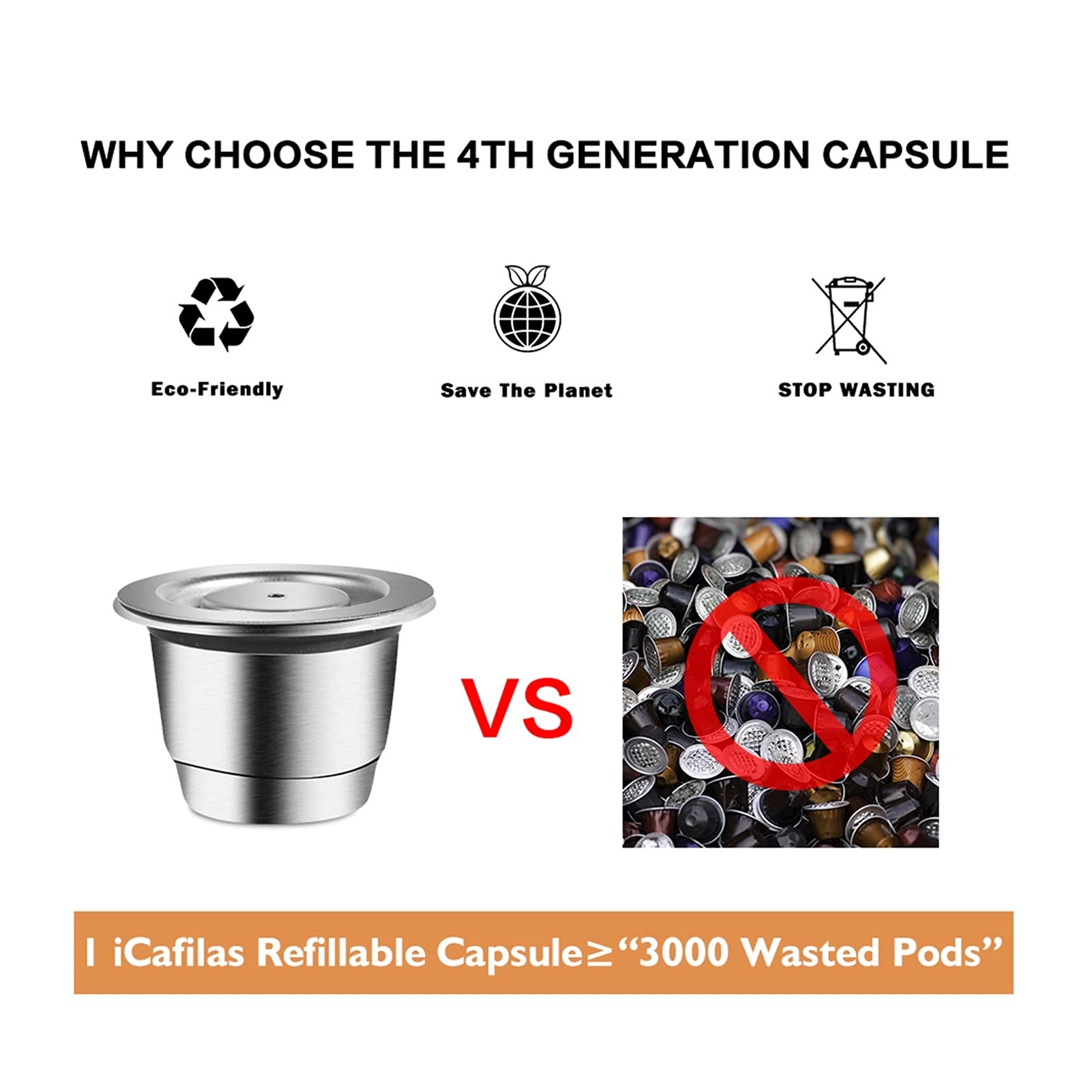 yaoqijie Nuevo Ajuste actualizado de la cápsula de café Reutilizable para los filtros de café de Acero Inoxidable Nespresso Espresso Coffee Crema Maker Lasting (Color : Plum)