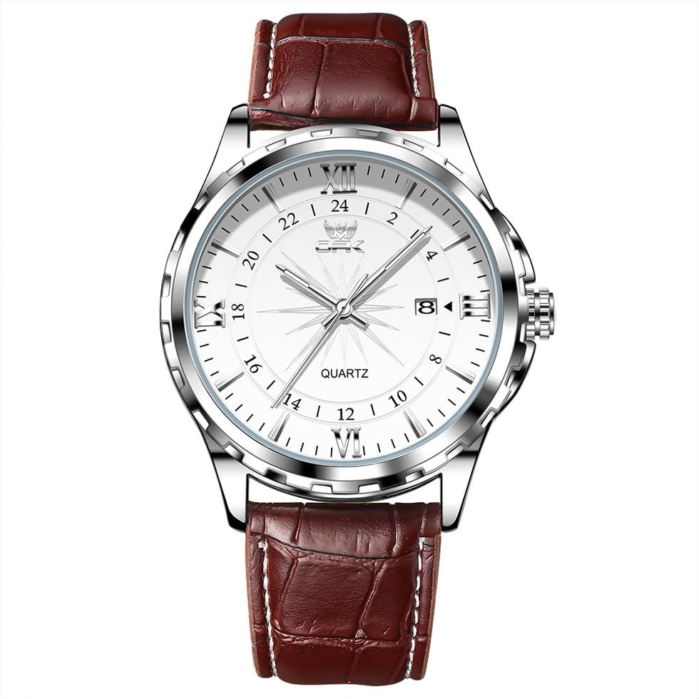 OPK Men's Blue Tonneau Chronograph Watch 6003: Silver - Image 1