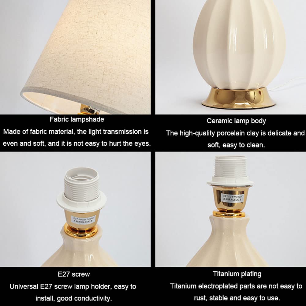 Creatività Moderna 20,88 "Lampade da Tavolo in Ceramica per Camera da Letto, Lampade da Tavolo Grigio per Soggiorno, Lampade per Letto per Camera da Letto, Moderno Arredamento per Ufficio/B