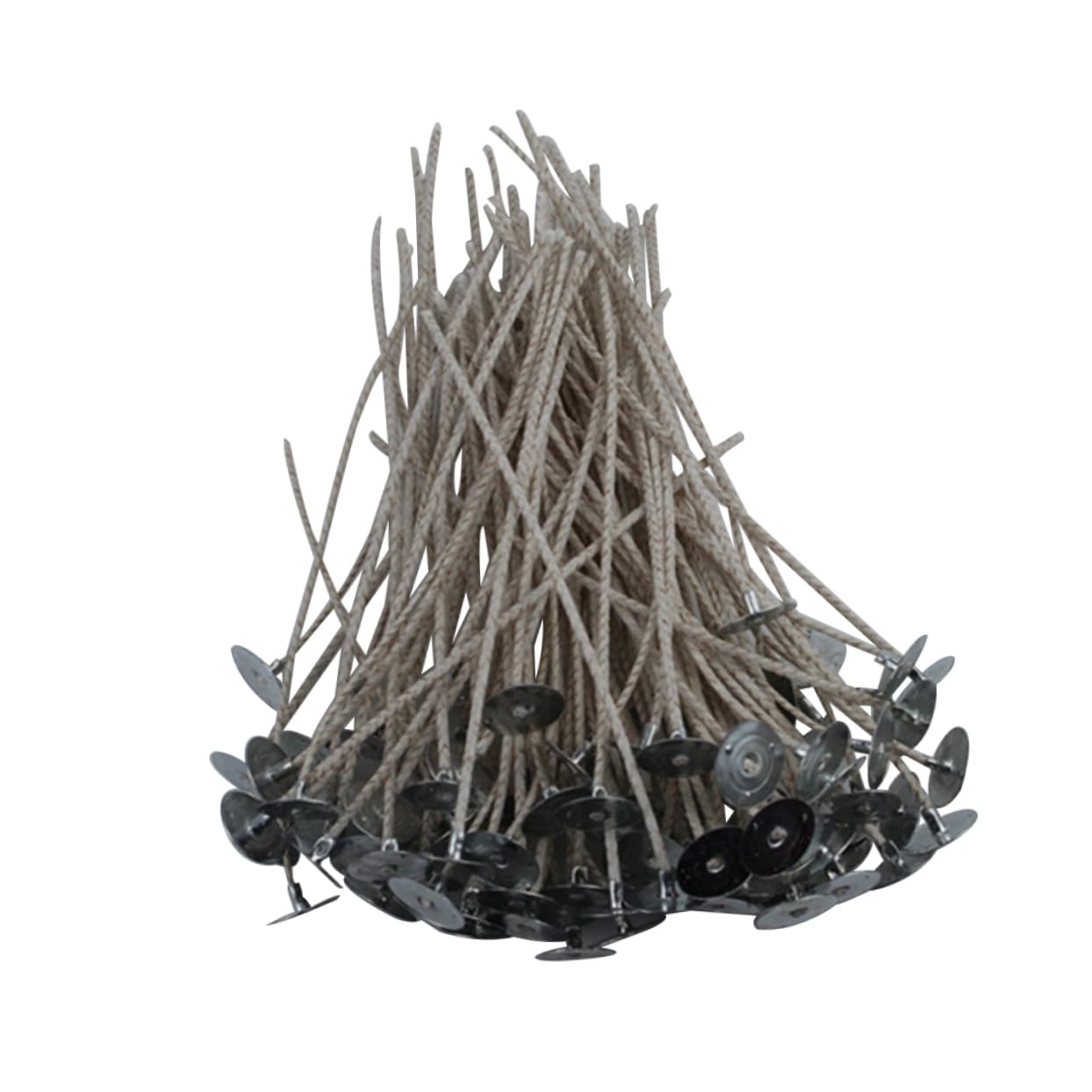 100pezzi Kit Per Produzione Candele Stoppini Cera Naturale Con Base e Adesivi Per Fai Da Te e Decorazioni Festive