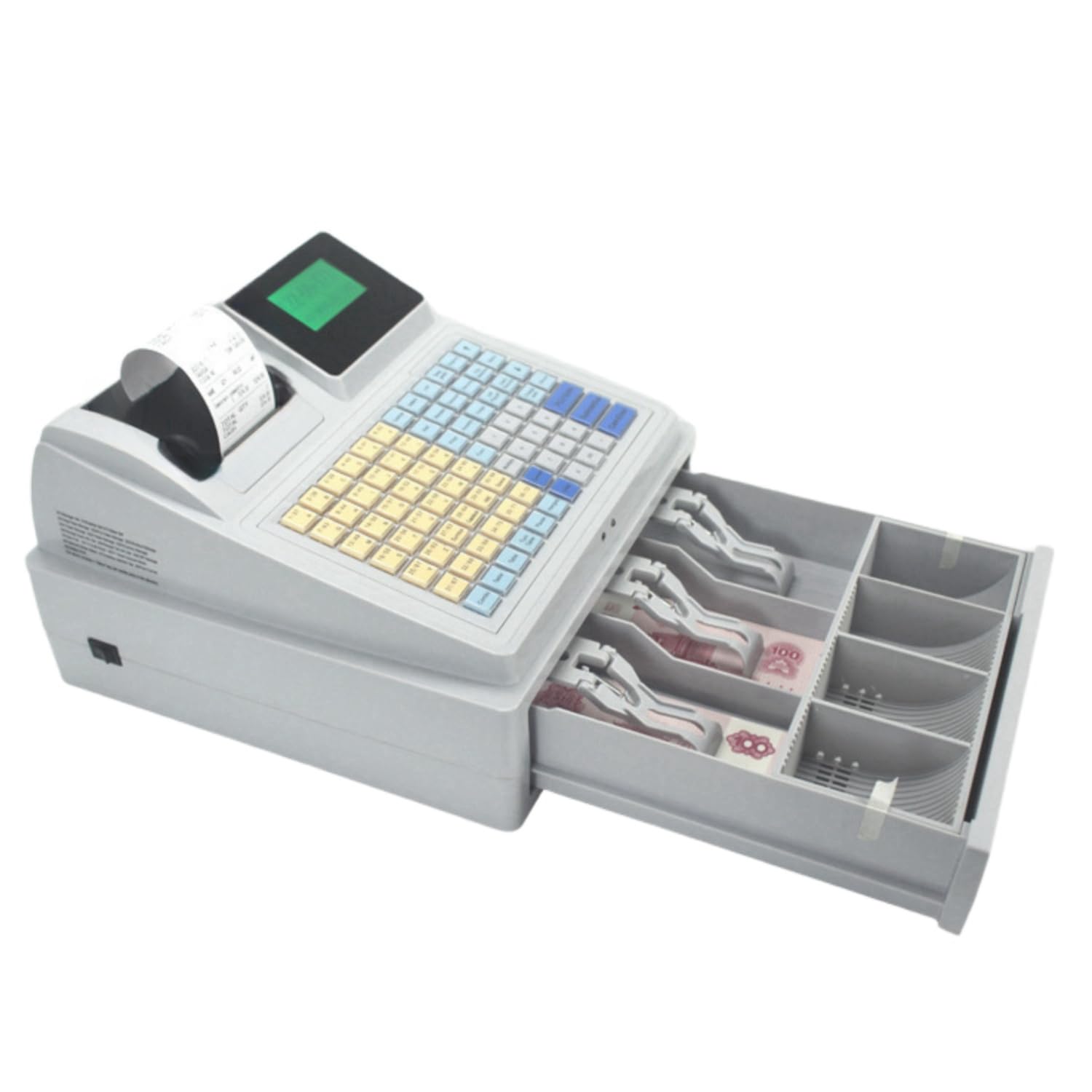 簡易レジ 交換用レシート付き Amazon | Quxxuolレジ 48 キー LED ディスプレイ電子レジ POS レジ