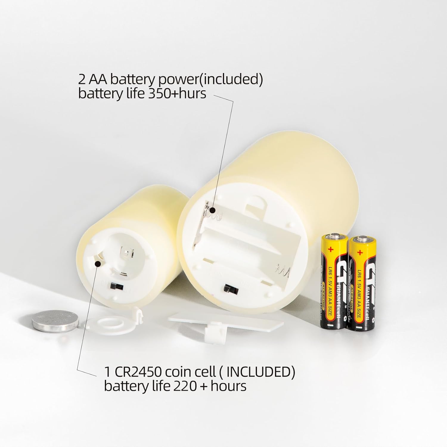 Eywamage Flameless Votive Pillar Candles with Remote Batteries Included, LED Electric Candles Set of 7, Flickering Realistic ABS+Paraffin Wax, Ivory