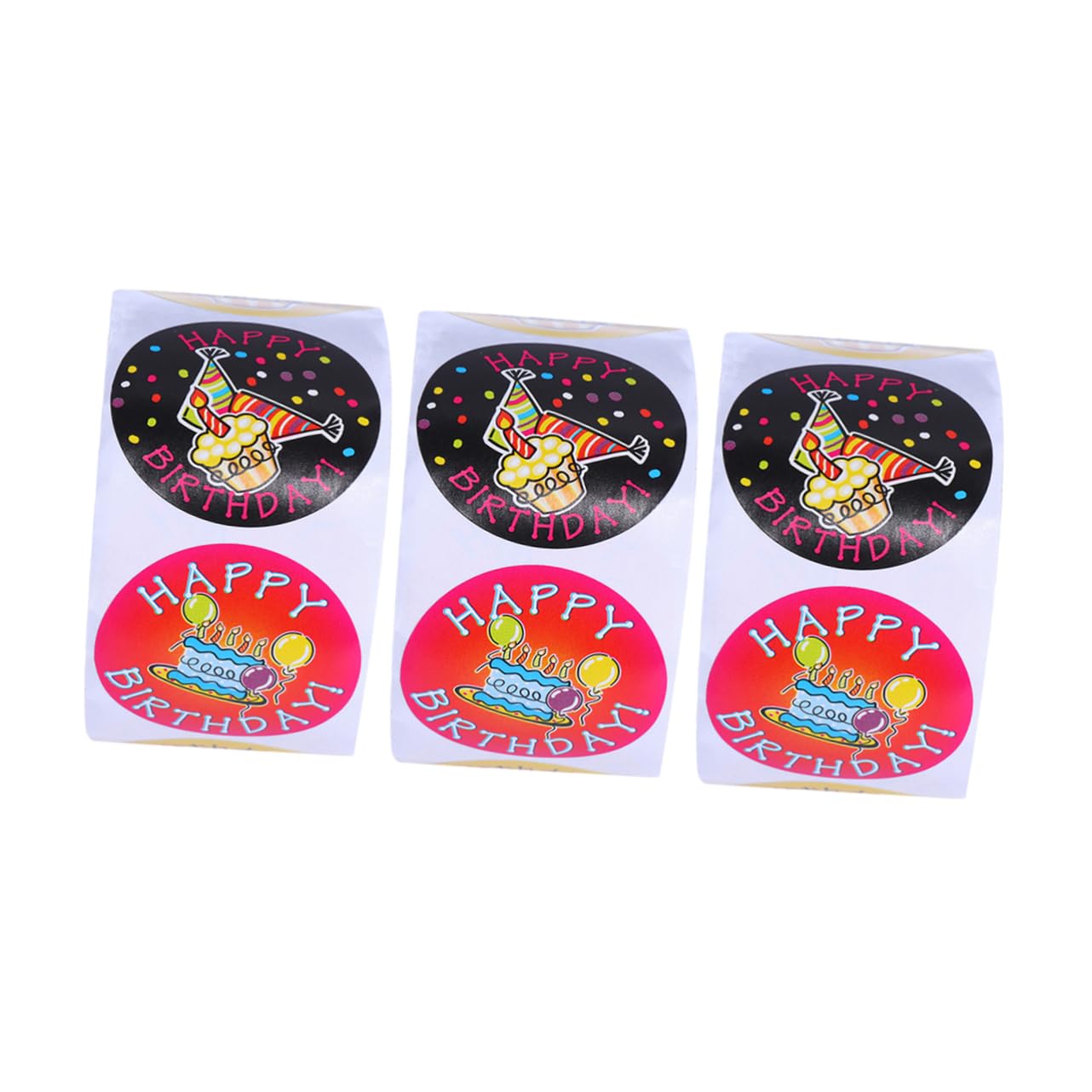 TEHAUX 3 Set Adesivi Di Buon Compleanno Adesivi Rotondi Sigillanti Decalcomanie Etichette Per Sacchetti Di Biscotti Per Torte Decorazioni Per Feste Festive 300 Pezzi * 3