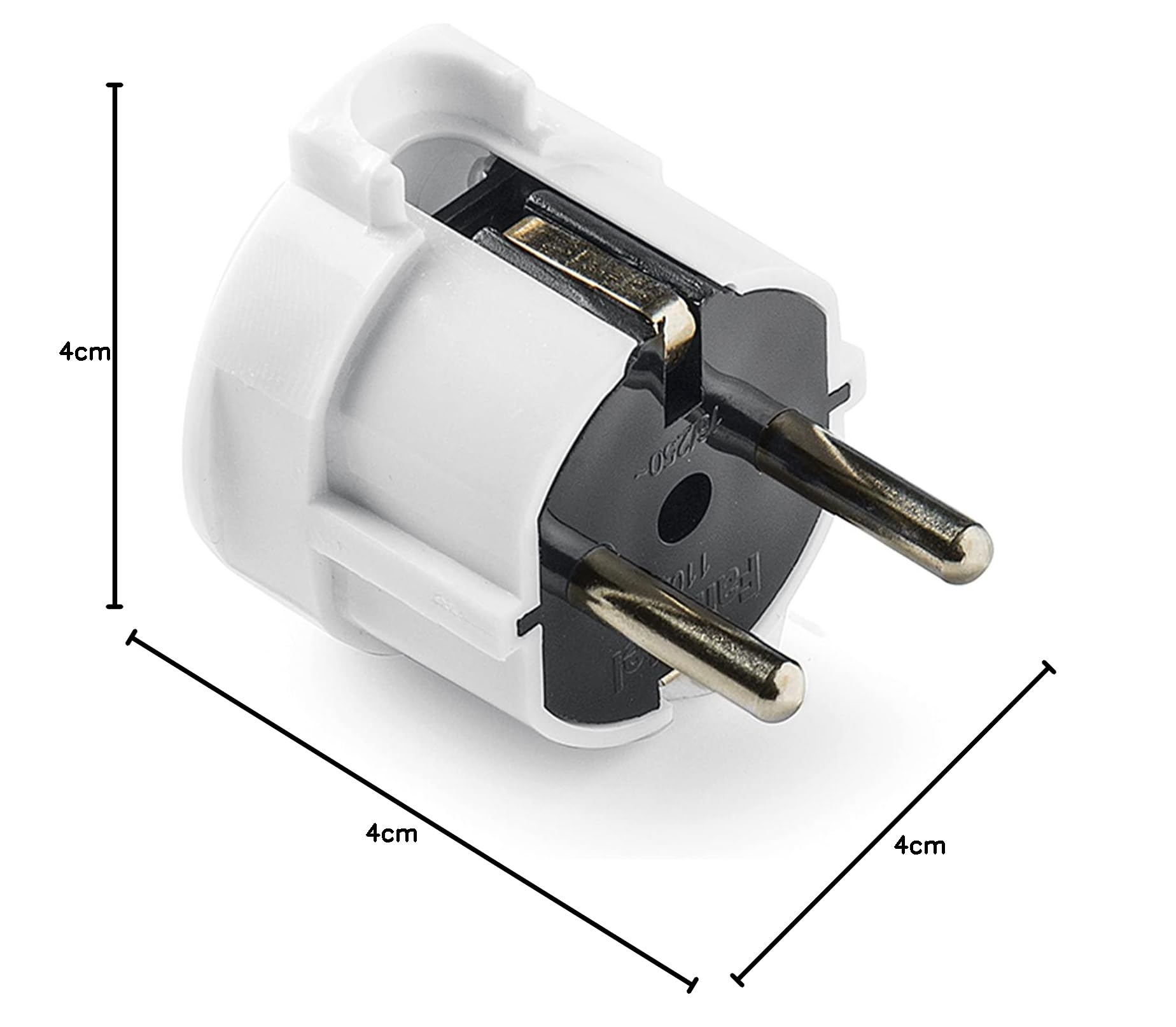 FAMATEL - Clavija | Salida lateral | TT | 16A | 250V | 4,8mm | Blanco