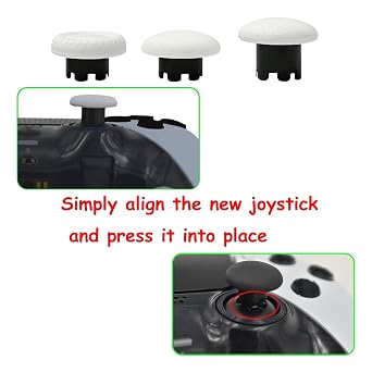 6 Pack Swappable Thumbstick Caps for PS5 Edge Controller Joysticks(White)