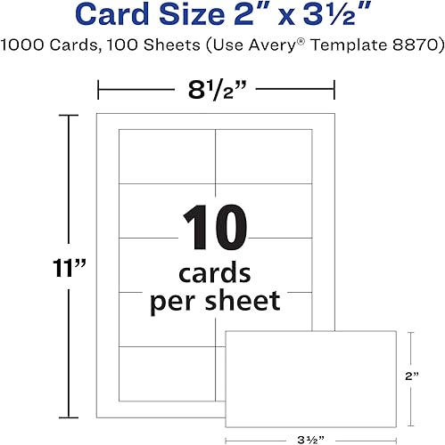 Vista 21 de Avery Clean Edge - Tarjetas cuadradas imprimibles con tecnología Sure Feed, esquinas redondeadas, 2.5 x 2.5 pulgadas, blancas, 180 tarjetas