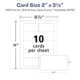 Avery Glossy Business Cards with Sure Feed Technology, 2" x 3.5", Glossy White, 160 Total, Clean Edge, Print-to-the-Edge, Inkjet Printable Cards (8801) – view 9