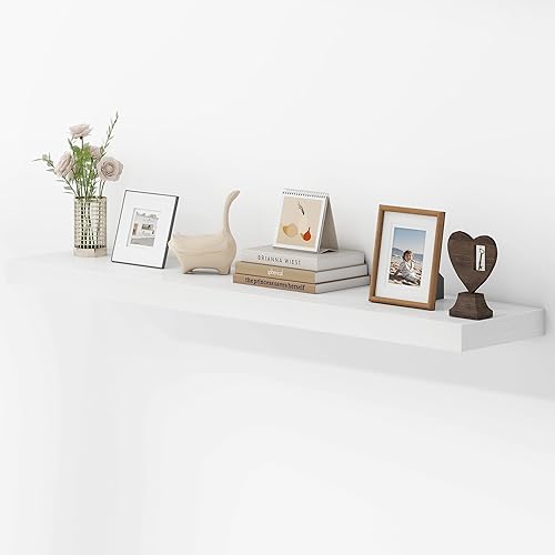 Miniatura 10 de Dreamland - Estantes flotantes de 32 pulgadas para pared, juego de 2 estantes flotantes largos de 9.3" de profundidad, estante grande de exhibición
