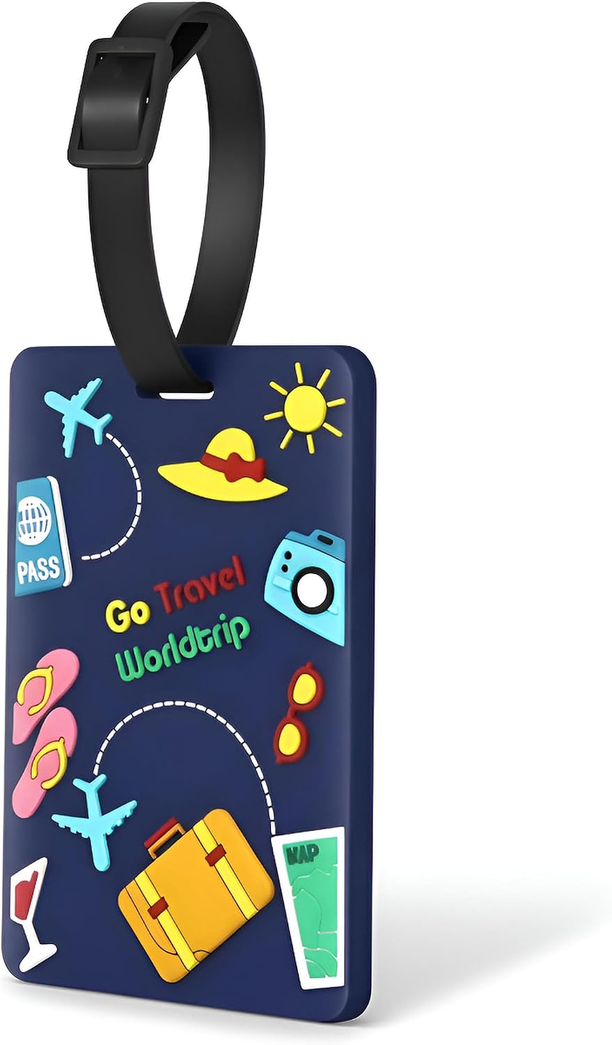 Capybara Luggage Tag for Suitcases, Soft Silicone Travel ID Tag, 1 Piece | Writable contact panel and secure loop for carry-ons, backpacks, lunch bags, school bags, camp bags, totes, and family trips