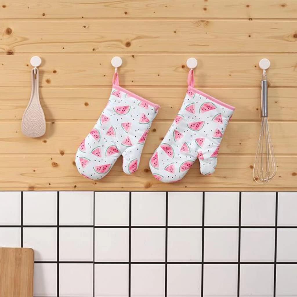 Oven Gloves, Watermelon Printed Oven Gloves, Heat Resistant Non-Slip Kitchen Gloves for BBQ, Cooking, Baking, Food. (a Pair of Gloves)