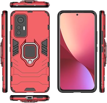 Case for Xiaomi Mi 12 Lite Case Cover,Case for Xiaomi 12 Lite 5G Case Cover,Magnetic Car Mount Bracket Shell Case for Xiaomi 12 Lite 5G 2203129G 2203129G 2203129I Case Red