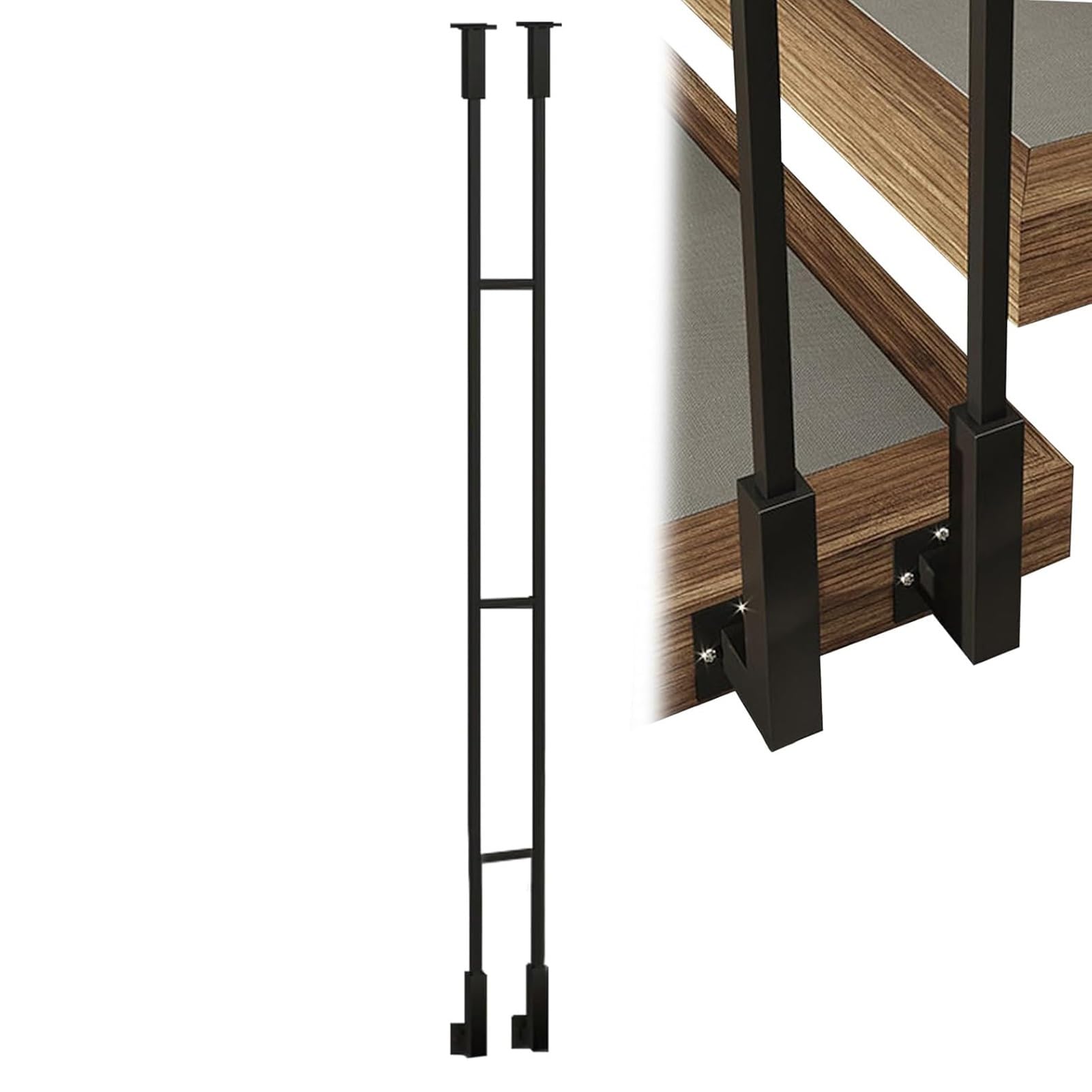 Balustre métallique intérieur noir 155cm pour sécuriser couloir et salon