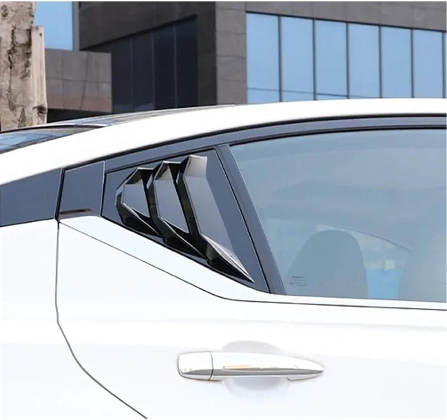 Racing Style ABS Rear Side Window Louvers Air Vent Scoop Shades Cover Blinds Compatible with Altima 2019-2024(Bright Black)