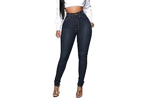 Womens Classic High Waisted Skinny Stretch Butt Lifting Jeans Slim Fit Denim...