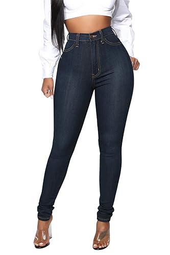 KUNMI Womens Classic High Waisted Skinny Stretch Butt Lifting Jeans