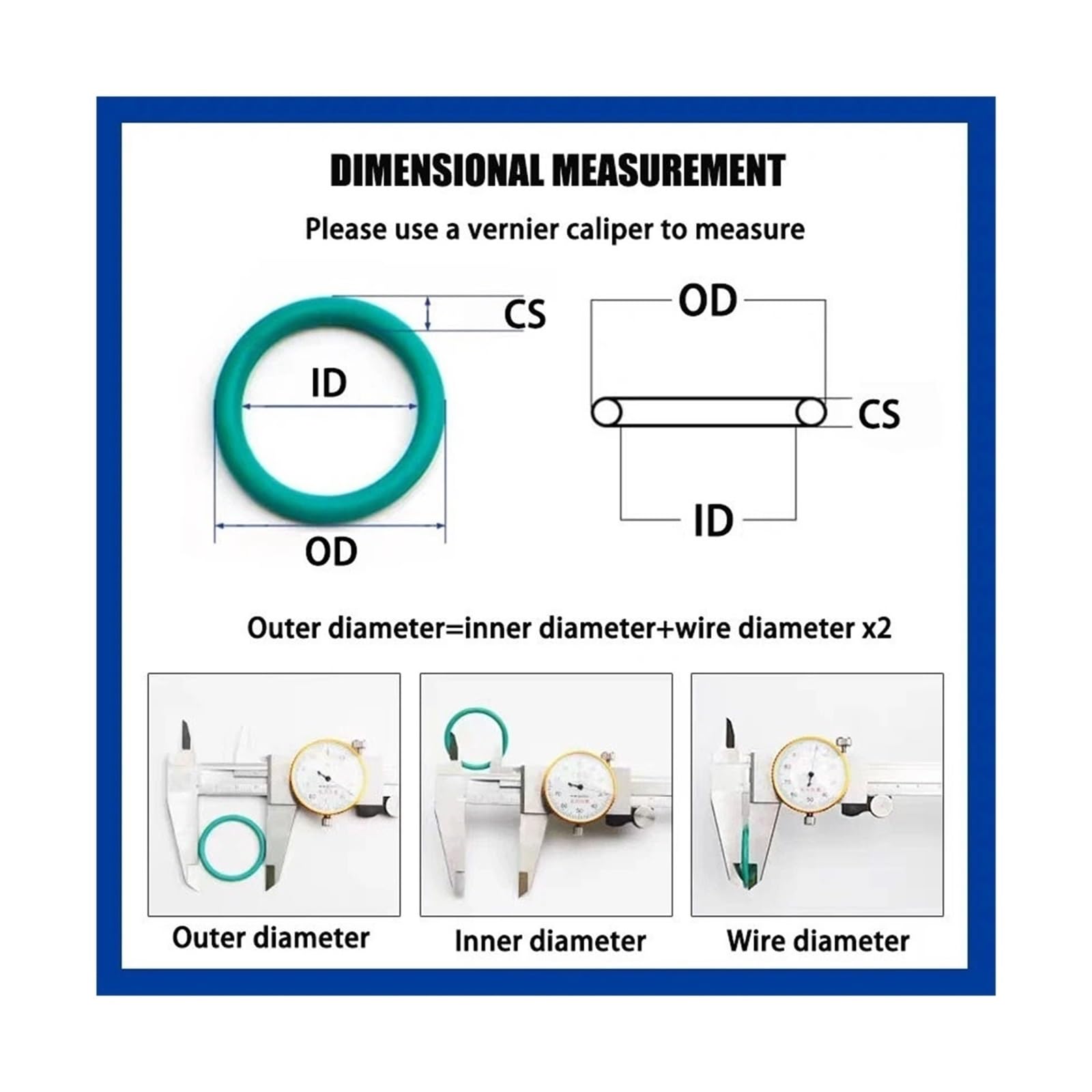 1–20 Stück CS 4,5 Mm/5,0 Mm Grüne Fluorkautschuk-O-Ringe, Außendurchmesser 16–495, Viton-Dichtung, Elastomer-Runddichtring