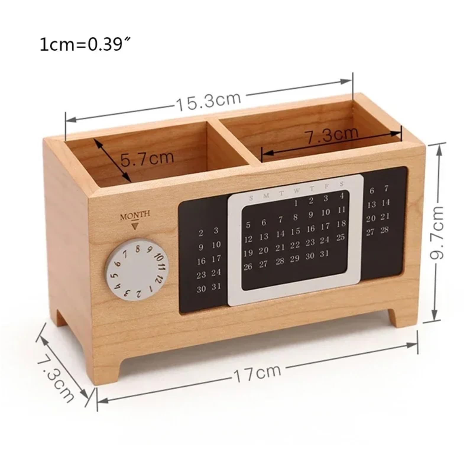 Stiftehalter Stationery Control Wooden Multifunctional Box Organizer Holder Remote Storage Pen Pencil Desktop Calendar Creative Schreibtisch Organizer Stifte(Color1)