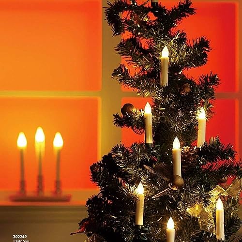 Miniatura 7 de EuroFone Velas de árbol de Navidad, 30 velas LED sin llama parpadeantes con batería con clips extraíbles para decoración de árboles de Navidad en