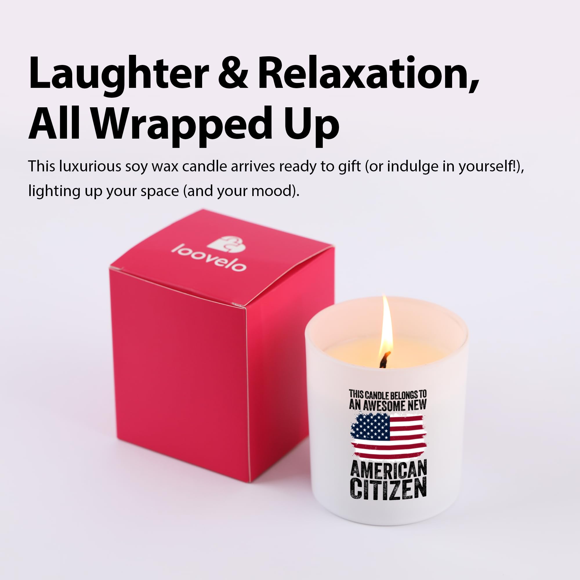 This Candle Belongs to an Awesome New American Citizen Citizenship Gifts for Family Friends American Flag Scented Candles Home Office Jar Candles Lavender Scent Soy Wax Candles 9.5 oz