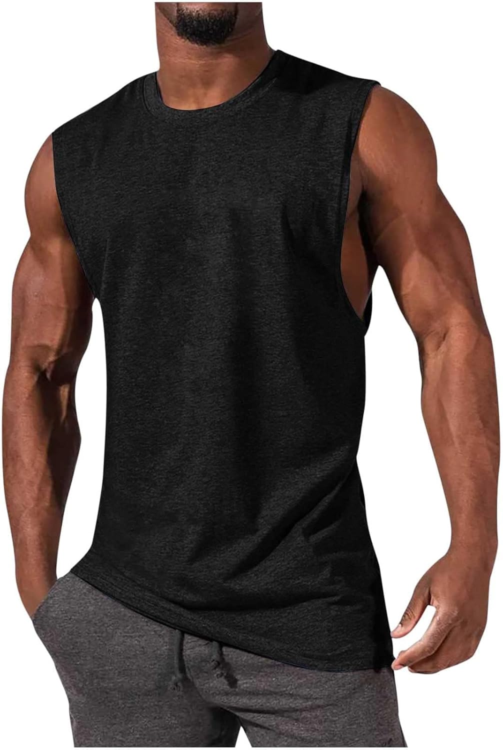 ONLYSTORY Mens Tank Tops Sleeveless Tee Shirts Casual Summer Muscle Gym Tops Running Beach Shirts