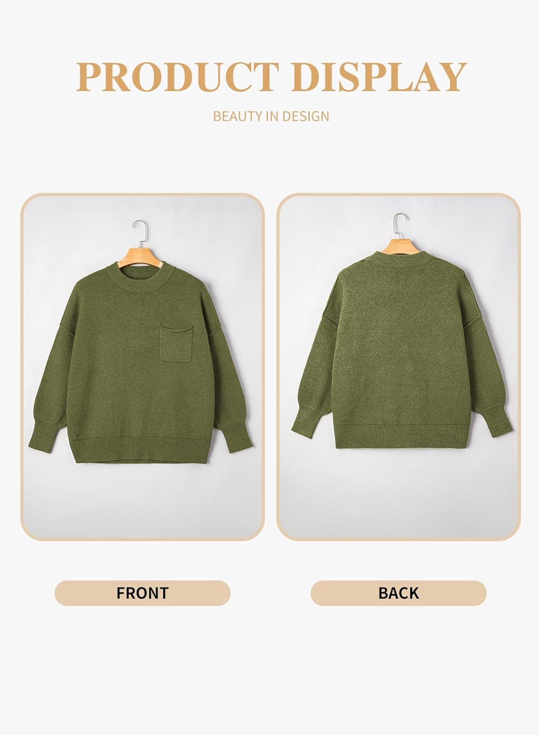 Eytino Plus Size Sweaters for Women Oversized High Neck Long Sleeve Knit Chunky Warm Pullover Sweaters Top with Pocket(1X-5X)