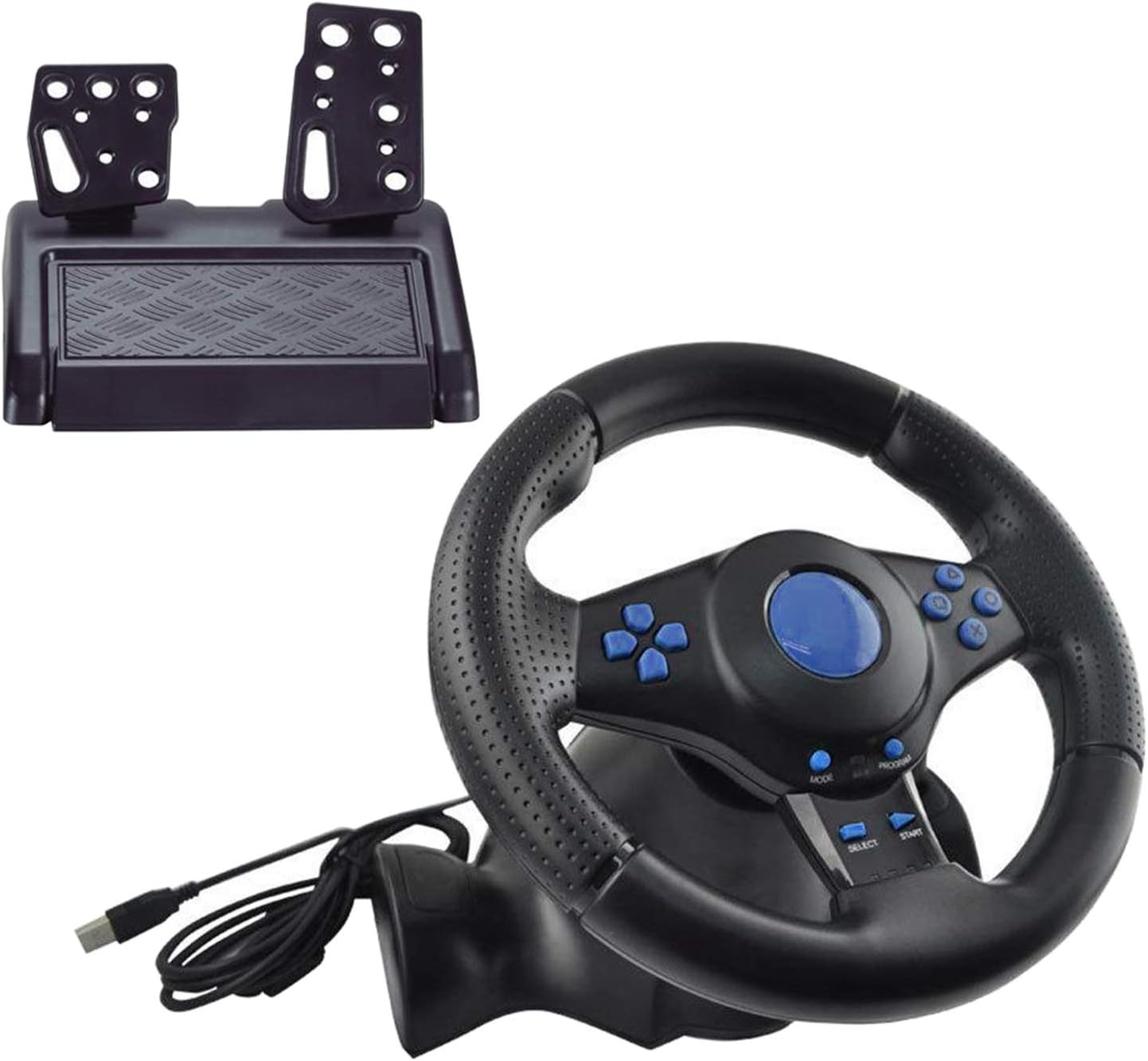 H HILABEE Racing Steering Wheel Pedal Gear Shifter Driving Force Racing Wheel and Floor Pedals for /PS3 Xbox One PC 360