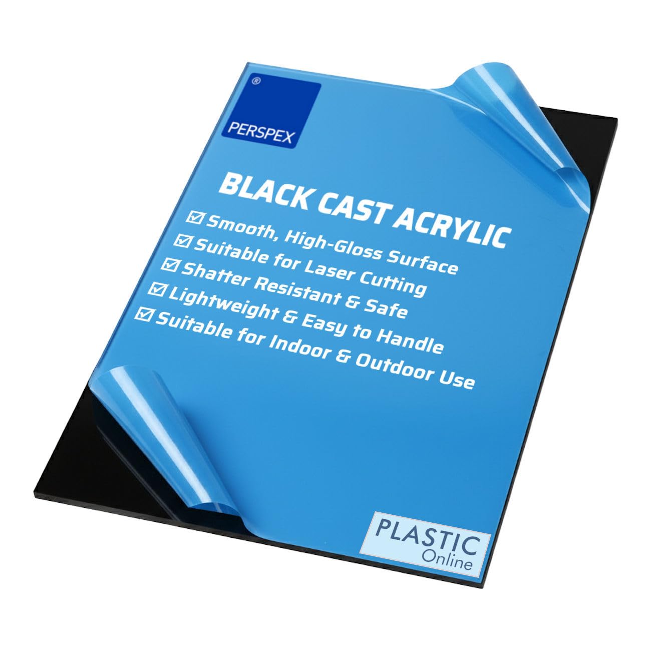 3mm Plexiglass Black Gloss Cast Acrylic Plastic Sheet Panel with Finished Polished Edges A4-21cm x 29.7cm
