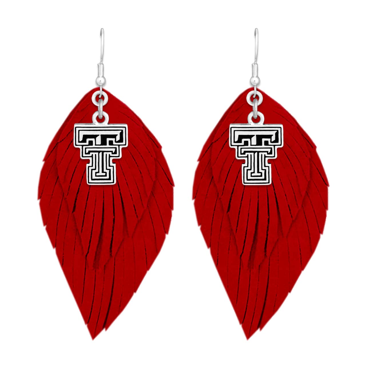 From the Heart 43373 Texas Tech Red Suede Boho Babe Earrings