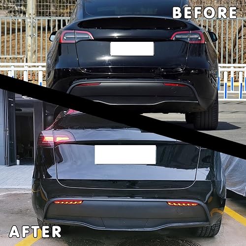 Miniatura 5 de GETITALONE Reflector de parachoques trasero de lente ahumada, luces traseras de freno, lámpara de flash secuencial rendimiento estándar de largo