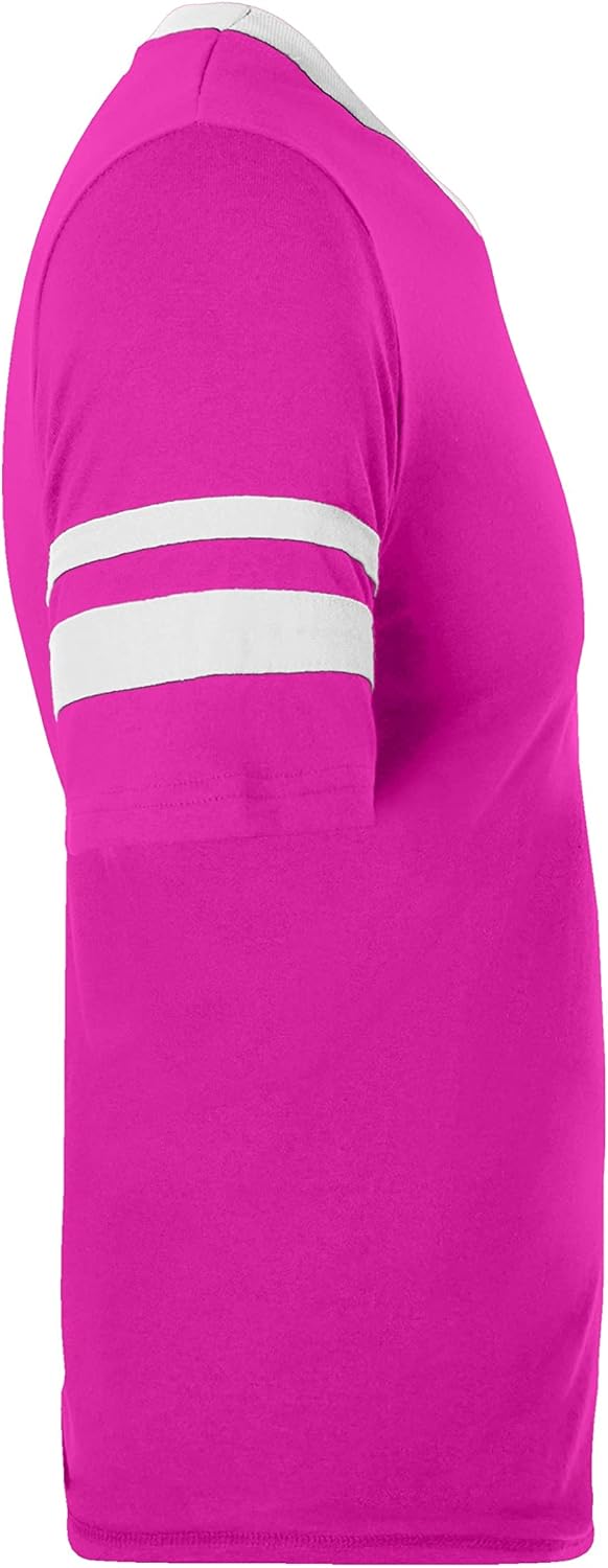 Augusta Sportswear Men's Sleeve Stripe Jersey, Power Pink/White, X-Large