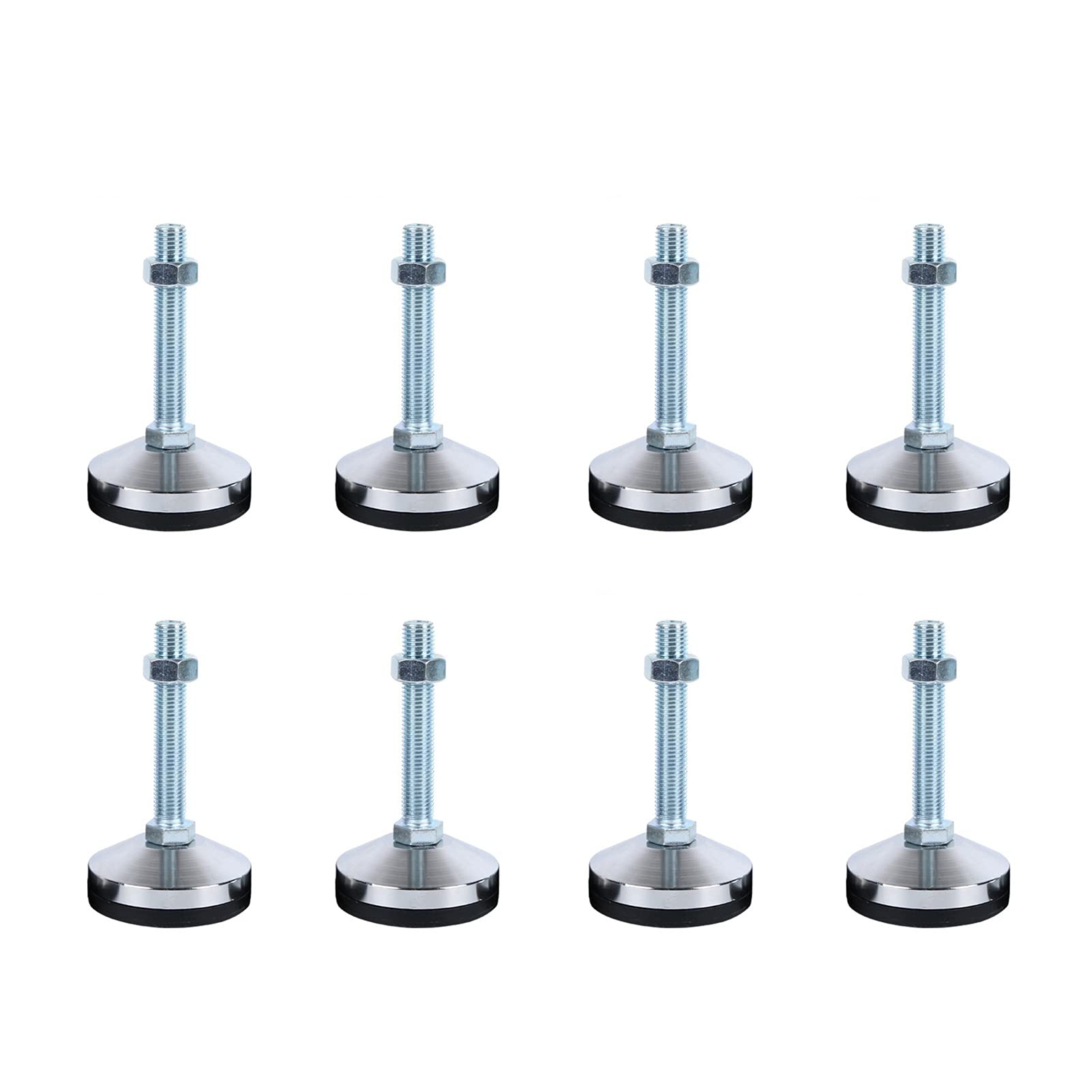 YVAILO 8pcs Installed Heavy-Duty Leveler, Shock-Absorbing Metal Adjustable Leveling Feet, Used for Lathes, Equipment and Instruments, Warehouse Shelves (Size : D50*12 * 80mm)