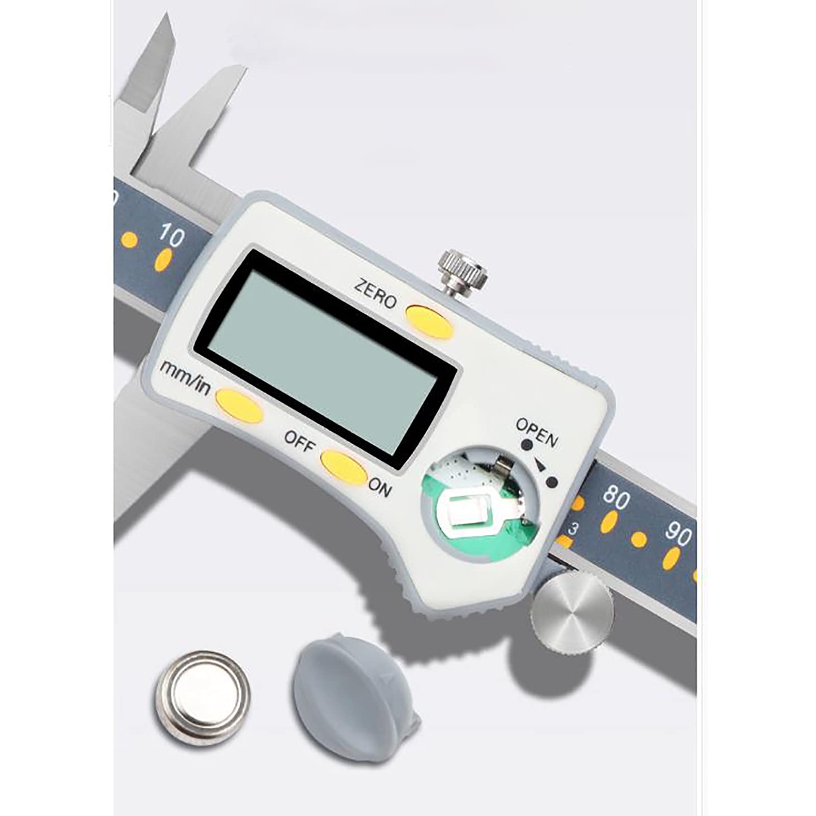 RajoNN Elektroniczny cyfrowy suwmiarka z noniuszem stal nierdzewna elektroniczny suwmiarka noniusz suwmiarka cyfrowa suwmiarka do użytku domowego i przemysłowego (kolor: srebrny, rozmiar: 150 mm)