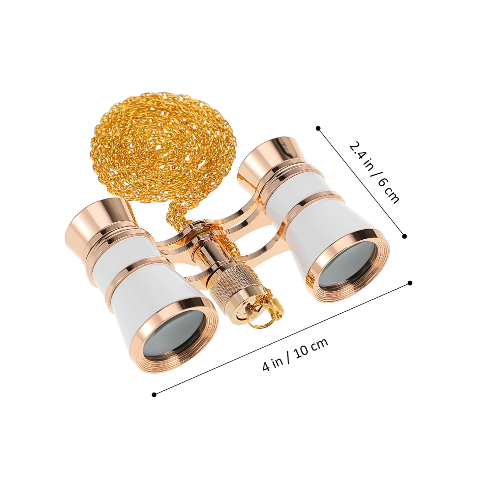 Binocolo Vintage 3x in Lega di Alluminio con Catena | Custodia Inclusa, Stile Classico Elegante, Leggero e Resistente per Sale di Spettacolo e Opere