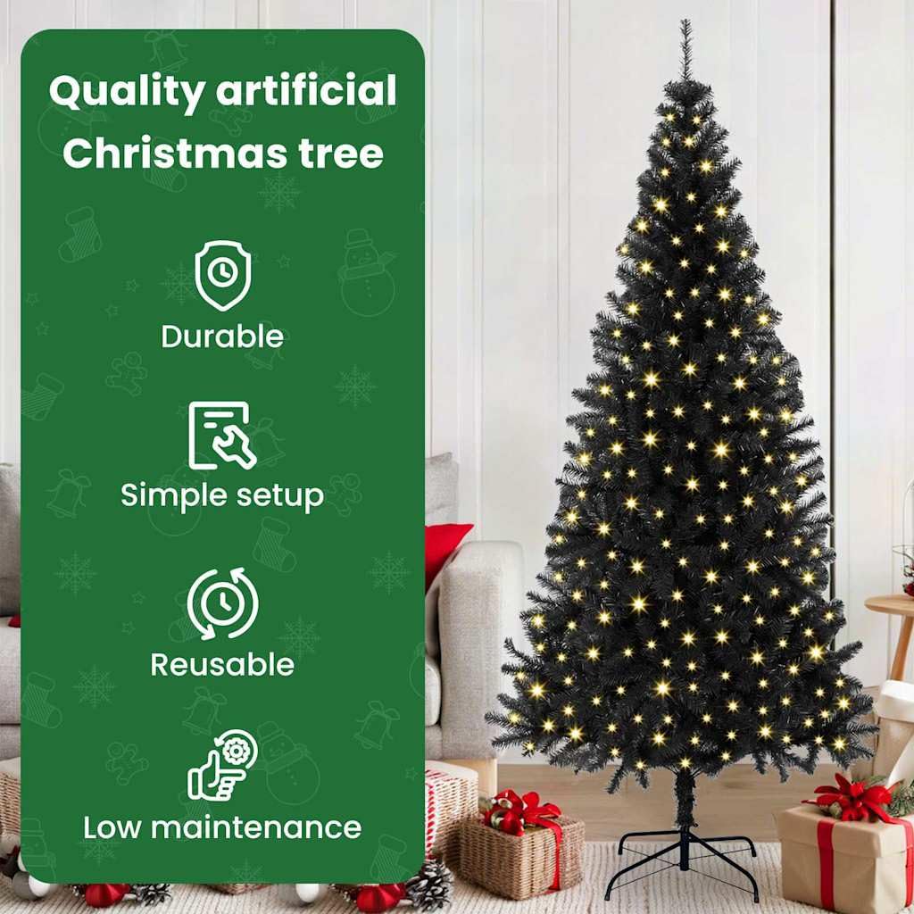 vidaXL Árbol de Navidad Negro 180 cm PVC
