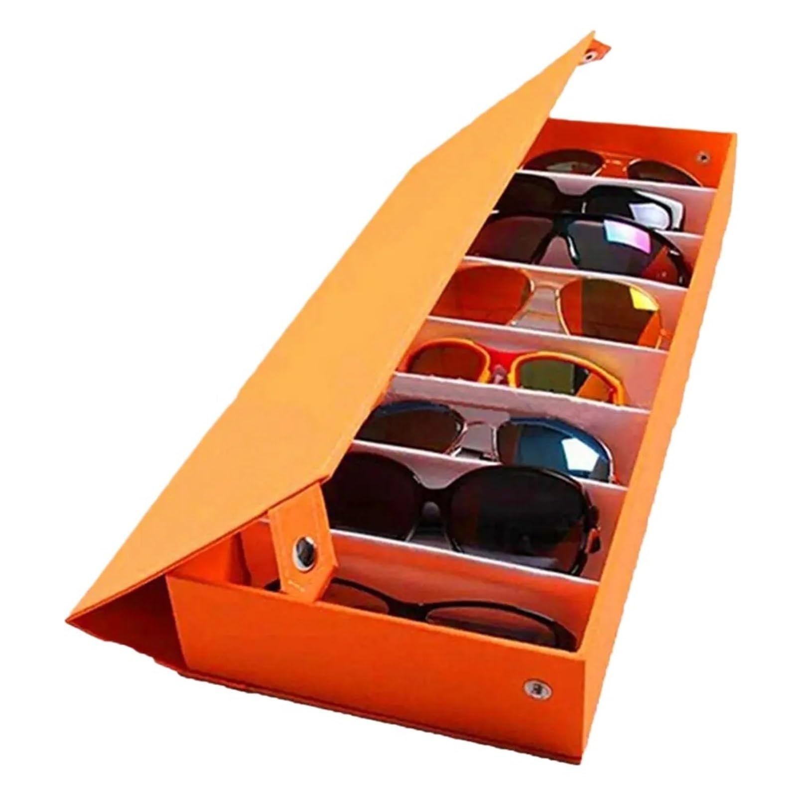Étui à lunettes Boîte de rangement for lunettes soleil à 8 compartiments, présentoir for, boîte, outil, emballage for bijoux, plateau organisateur for