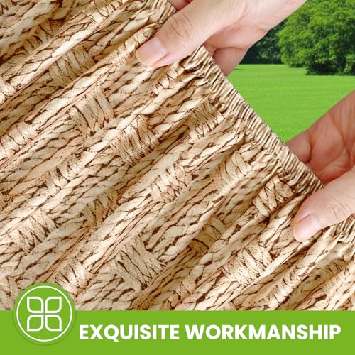 Smiry Spandex Elastic Fitted Round Tablecloth for 36"-44" Tables, Stretch Washable Reusable Table Cover for Outdoor Picnic, Camping, Dining, Kitchen, Patio and Party, Weave - Image 4