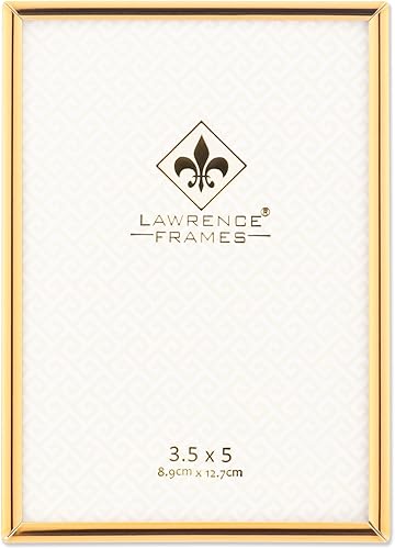 Lawrence Frames - Portarretratos sencillo de 3.3 x 5 pulgadas, color plateado