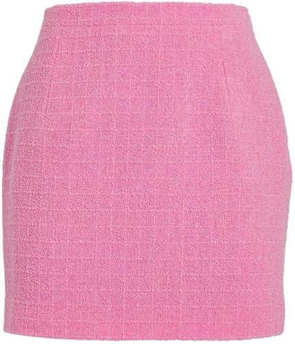 Alessandra Rich Falda Mini de Tweed bouclé Rosa Segunda Mano