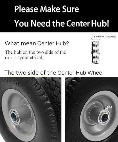 Miniatura 2 de Neumático sin plano 4.103.50-4 con orificio de eje de 34 y 58, cubo central de 3.5 pulgadas, repuesto de neumático sólido de 10 pulgadas para camión