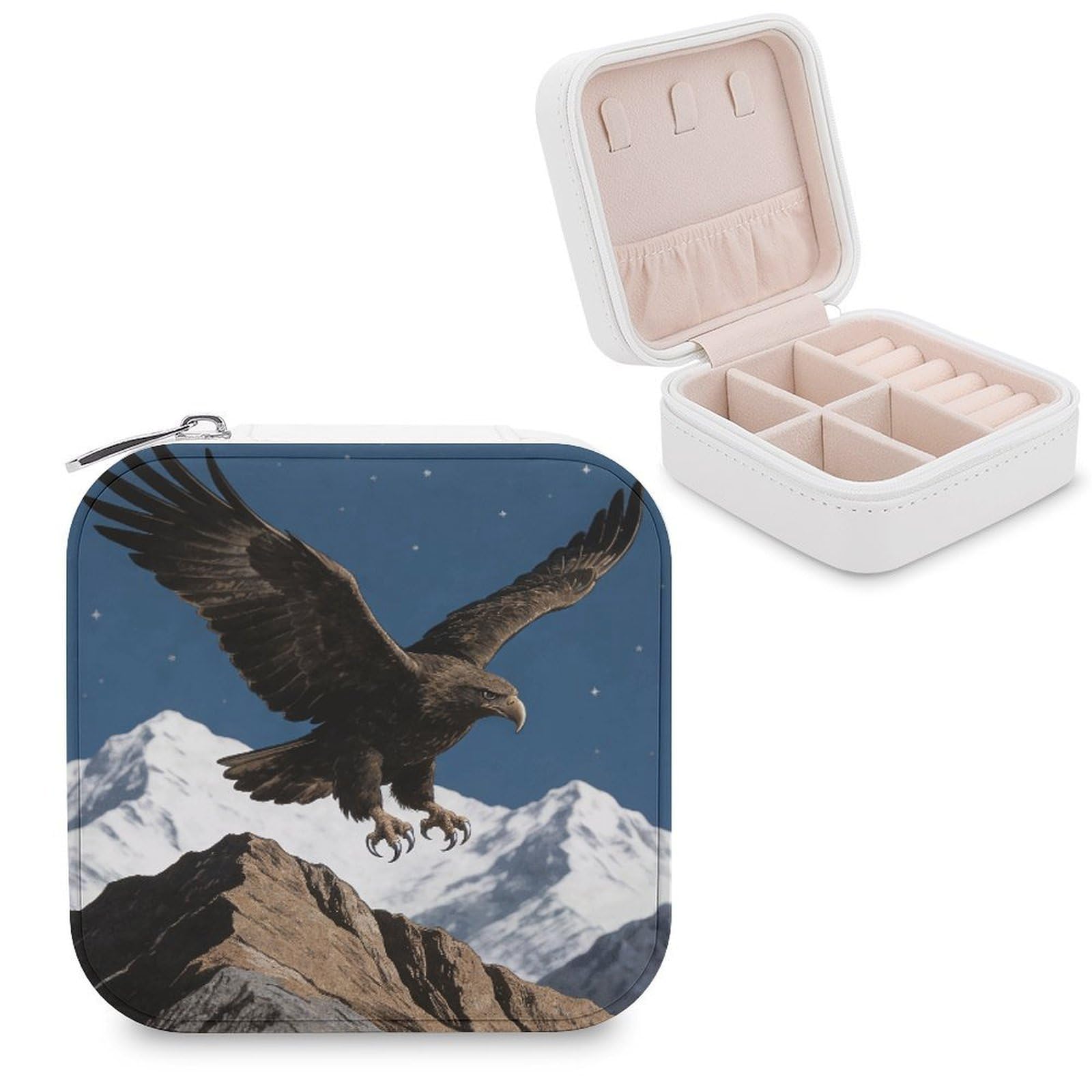LZQPOEAS Hunting Jewelry Box, PU Patterned Storage Case, Portable Travel Jewelry Organizer Box for Storing Rings, Pendants, Earrings, Necklaces, And Women's Specialized