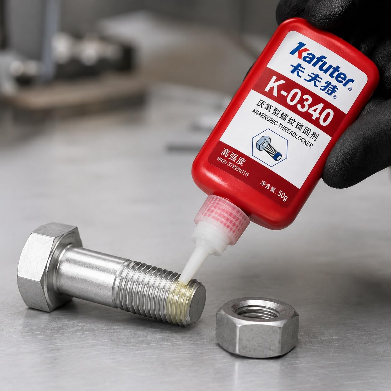 VIDOO Kafuter K-0340 Schraubensicherung Universelle Rohrgewindedichtung Hochfest Wasserdicht für Sanitärarmaturen Leitungsschrauben Schraubensicherung Flüssigdichtung, 250g