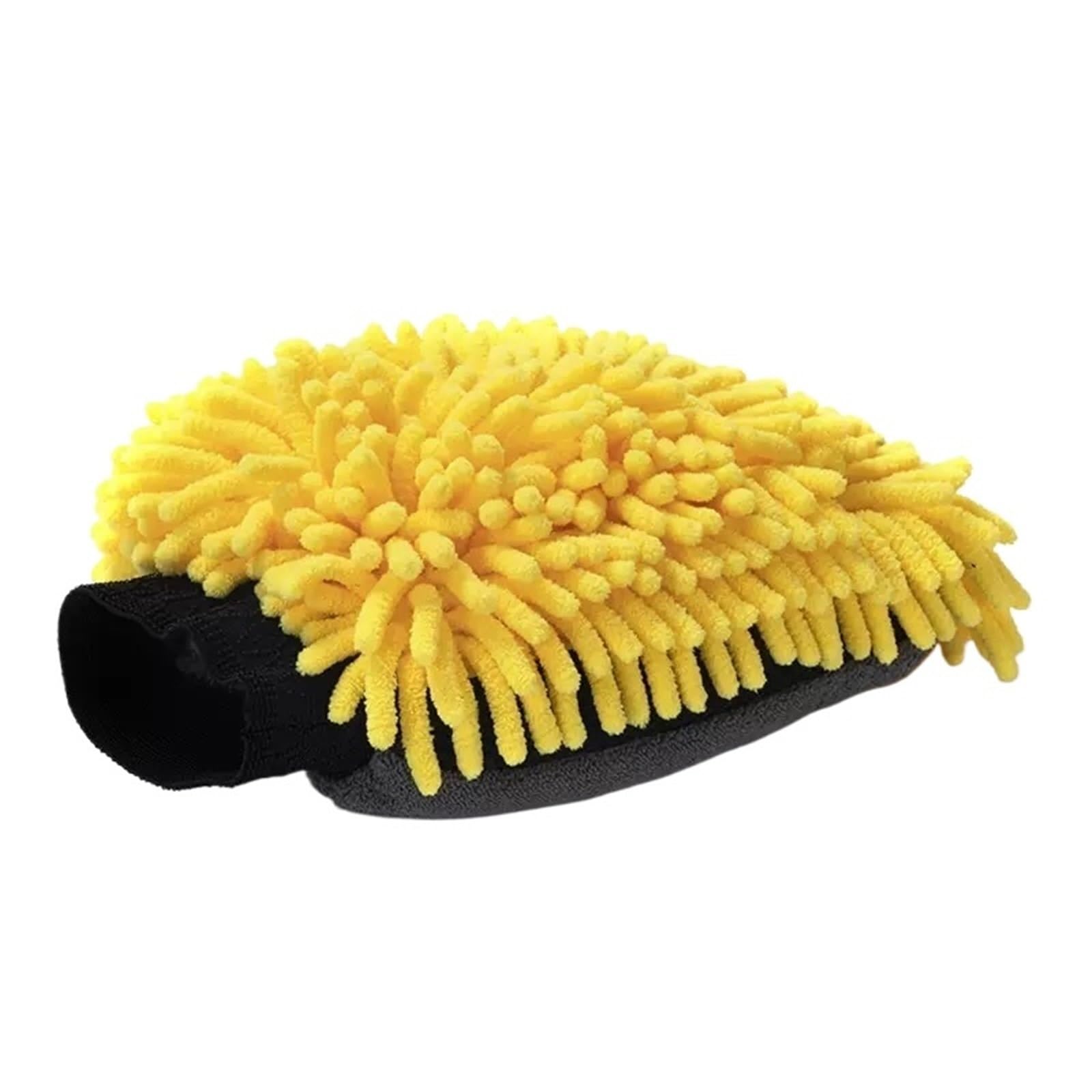 MDSRFGN Car Wash Mitt Large Microfiber Car Wash Mitt Waterproof Gloves Thick(Yellow)
