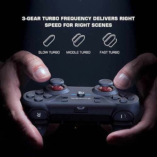 Vista 3 de GameSir T3 PC Game Controller for Android TV Box Windows PC 710 Wireless Controller with Dual Vibration Gamepad Joystick 400mAh Li-ion Battery
