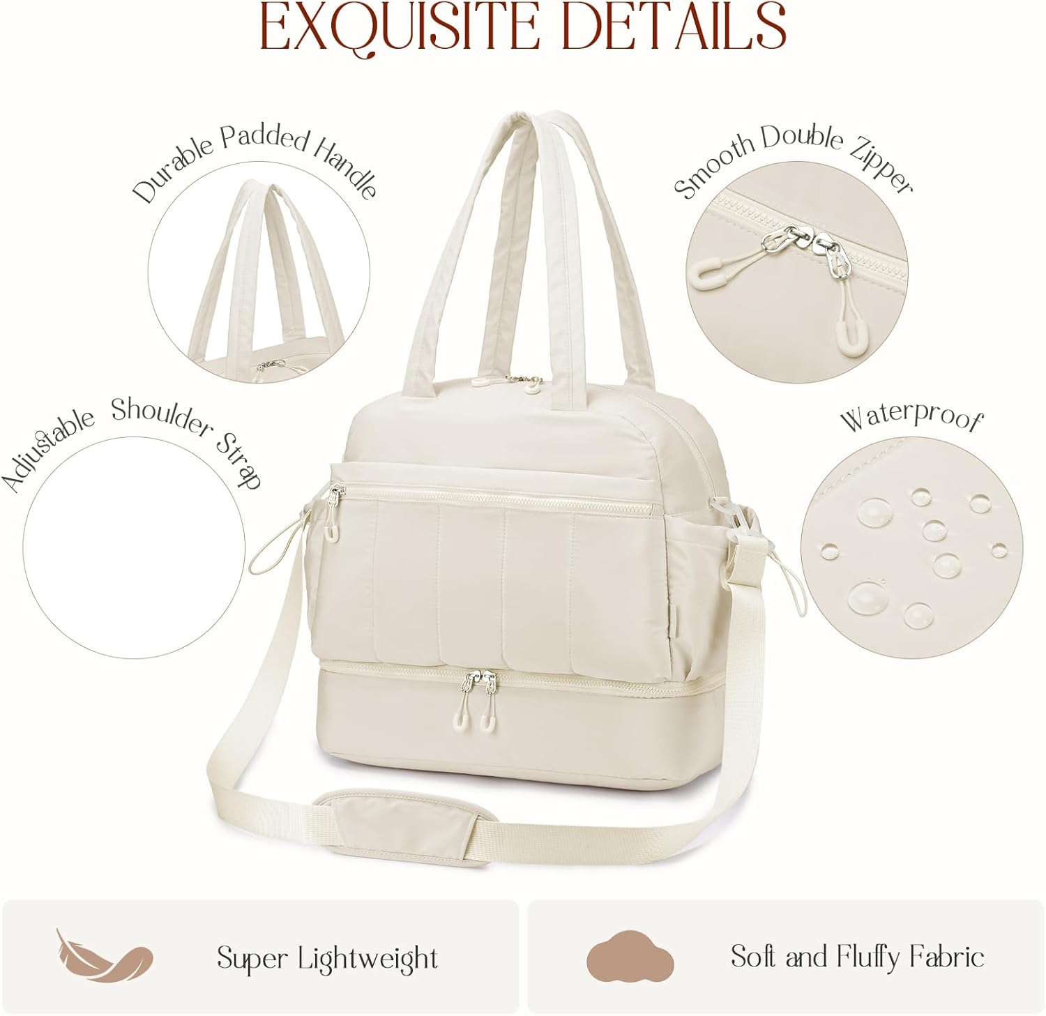 Diaper Bag Tote,Hospital Bag for Women Labor Delivery Lightweight Travel Diaper Bags Waterproof Large Mommy Maternity Travel Baby Bags for Mom and Dad with Shoe Compartment and Wet Pocket Pink - Image 7