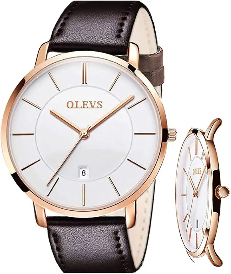 Relógio Masculino Ultra Fino Minimalista De Pulseira Em Couro
