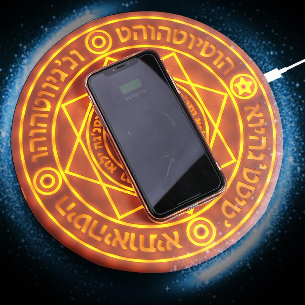 Gran Cargador Inalámbrico Magic Array, para Teléfonos Móviles Celulares De con Certificación Qi, Energía Móvil con Efecto Mágico, 10w,Gold