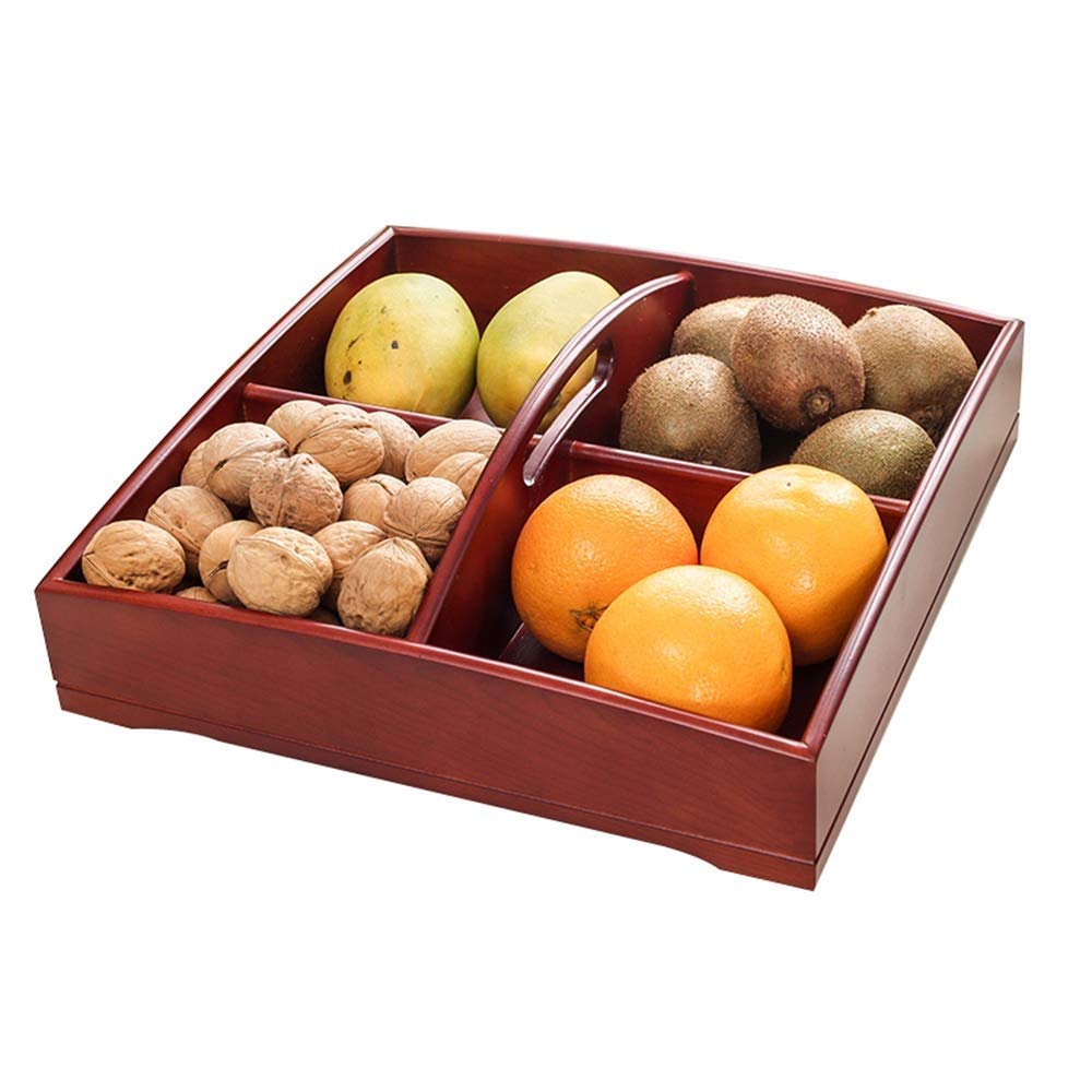 MHRCJ Food Tray – Natural Vegan Friendly Wooden Serving Tray – Degree  Rotating Party Tray – Perfect for Parties, Holidays, Family Dinners, and  More